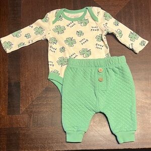 Wonder Nation Green Shamrock Baby Onesie